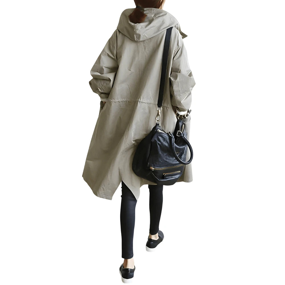 Women's Lightweight Hooded Winter Trench Coat
