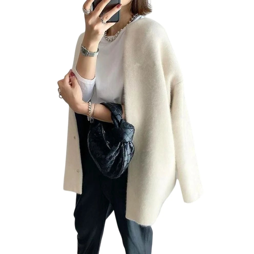 Women's Long Oversized Fit Knitted Cardigan