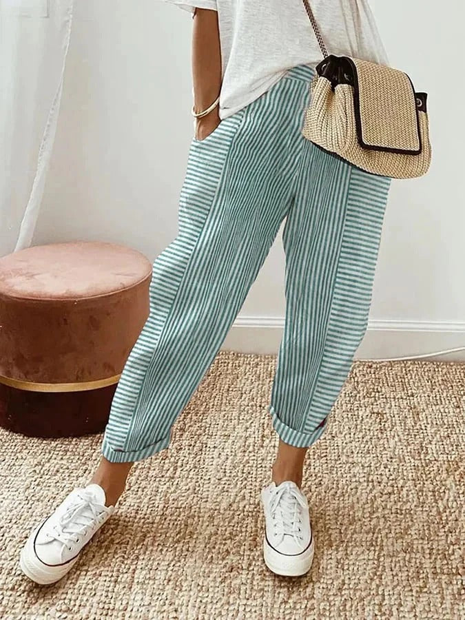 Hollis™ | Linen Striped Trousers