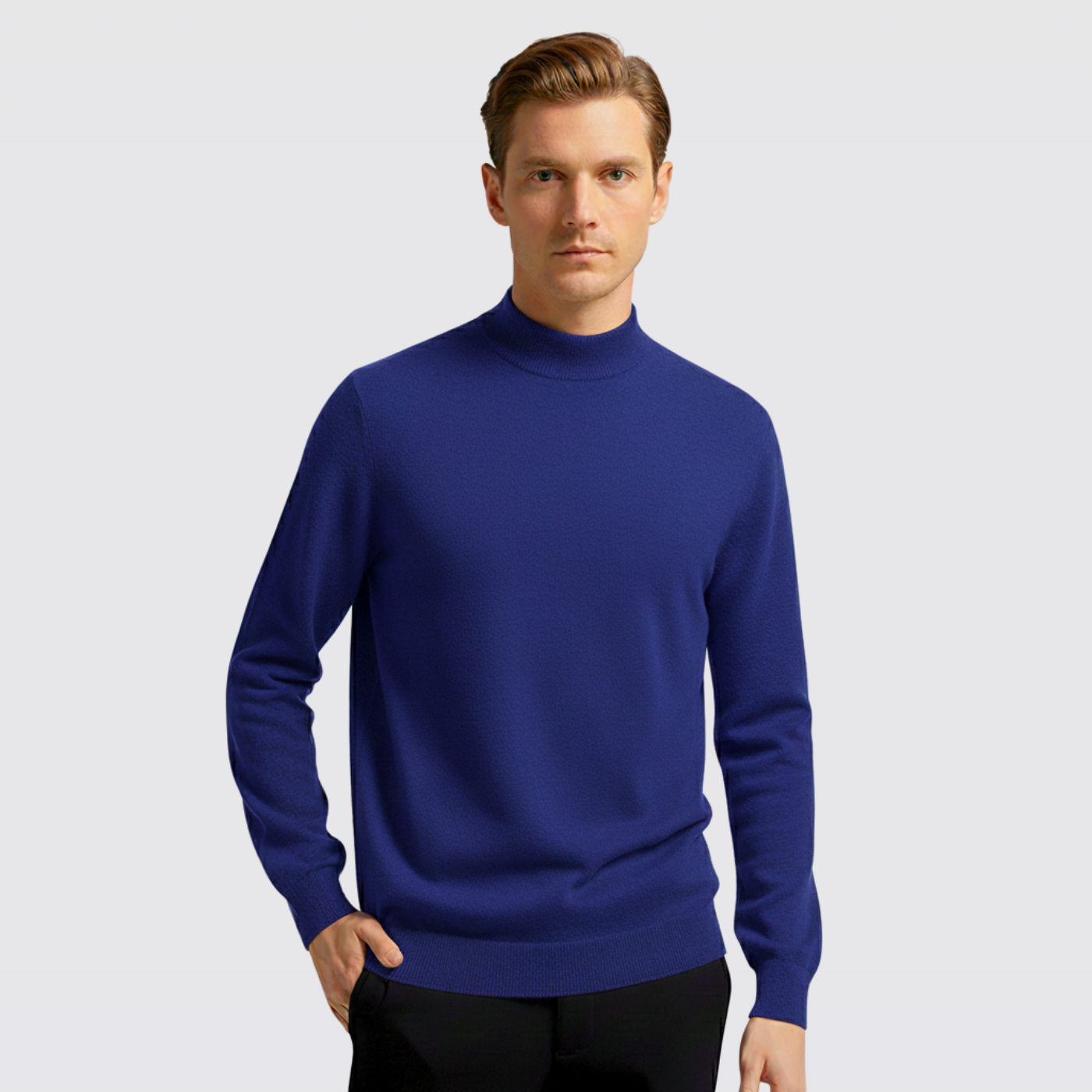 Men's High Neck Textured Knit Winter Jumper