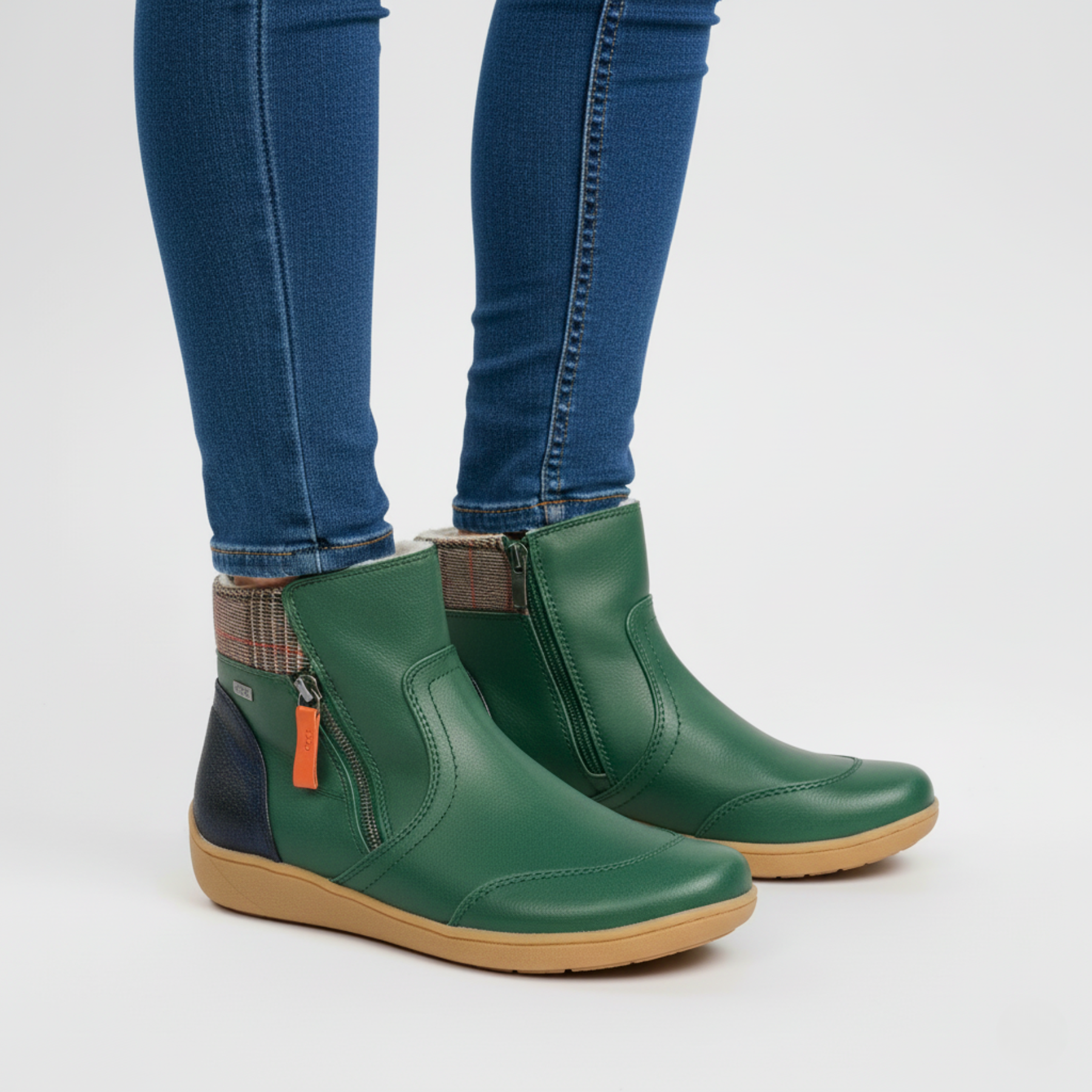 Women's Waterproof Leather Ankle Winter Boots with Anti-Slip Sole