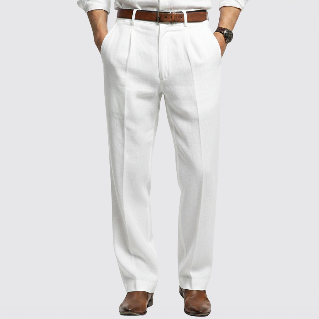 Men's Pleated Trousers Relaxed Baggy Fit