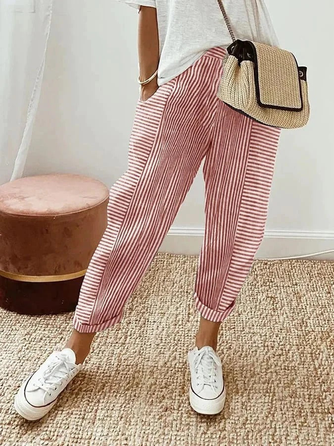 Hollis™ | Linen Striped Trousers