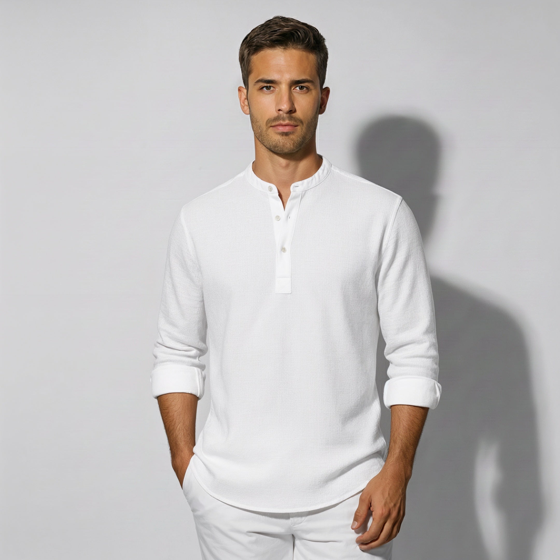 Men's Casual Classic Half-Button Shirt