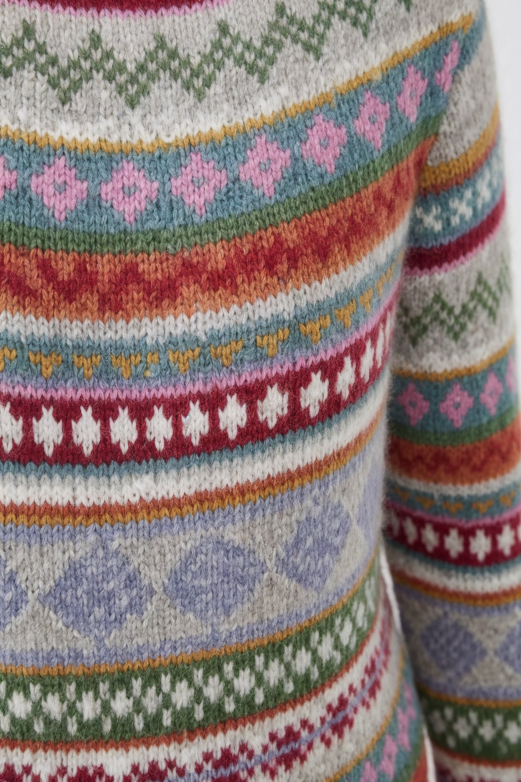 Women's Colourful Fair Isle Crew Neck Yoke Jumper