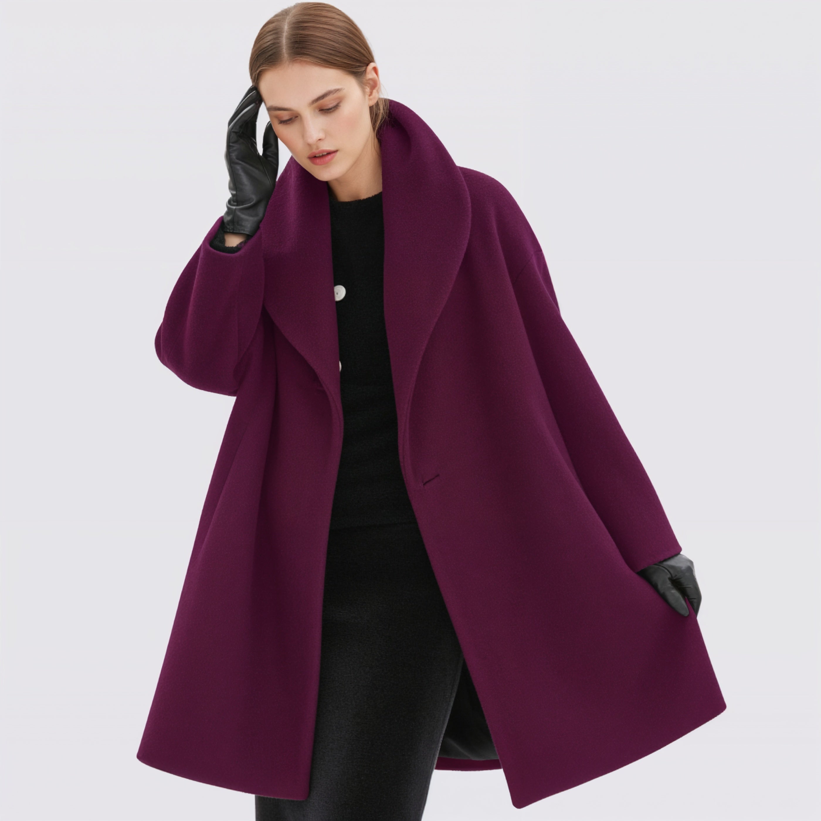 Women's Long Oversized Collar Winter Coat