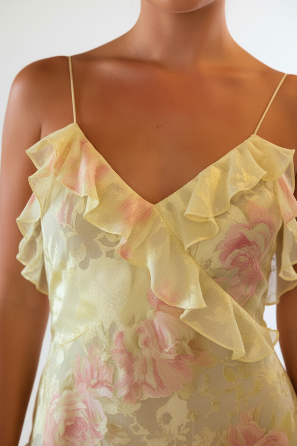 Women's Floral Ruffle Christmas Party Maxi Dress