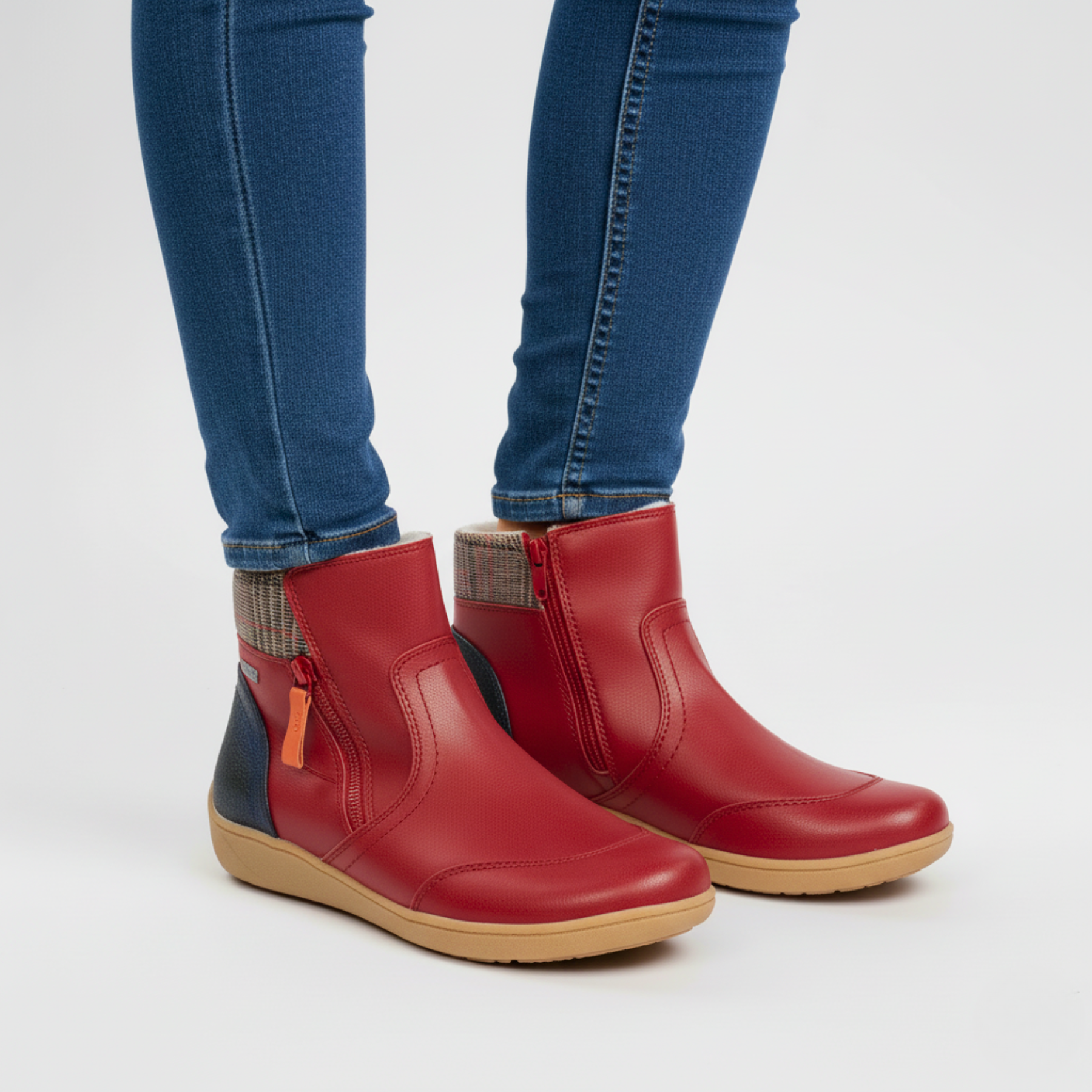 Women's Waterproof Leather Ankle Winter Boots with Anti-Slip Sole