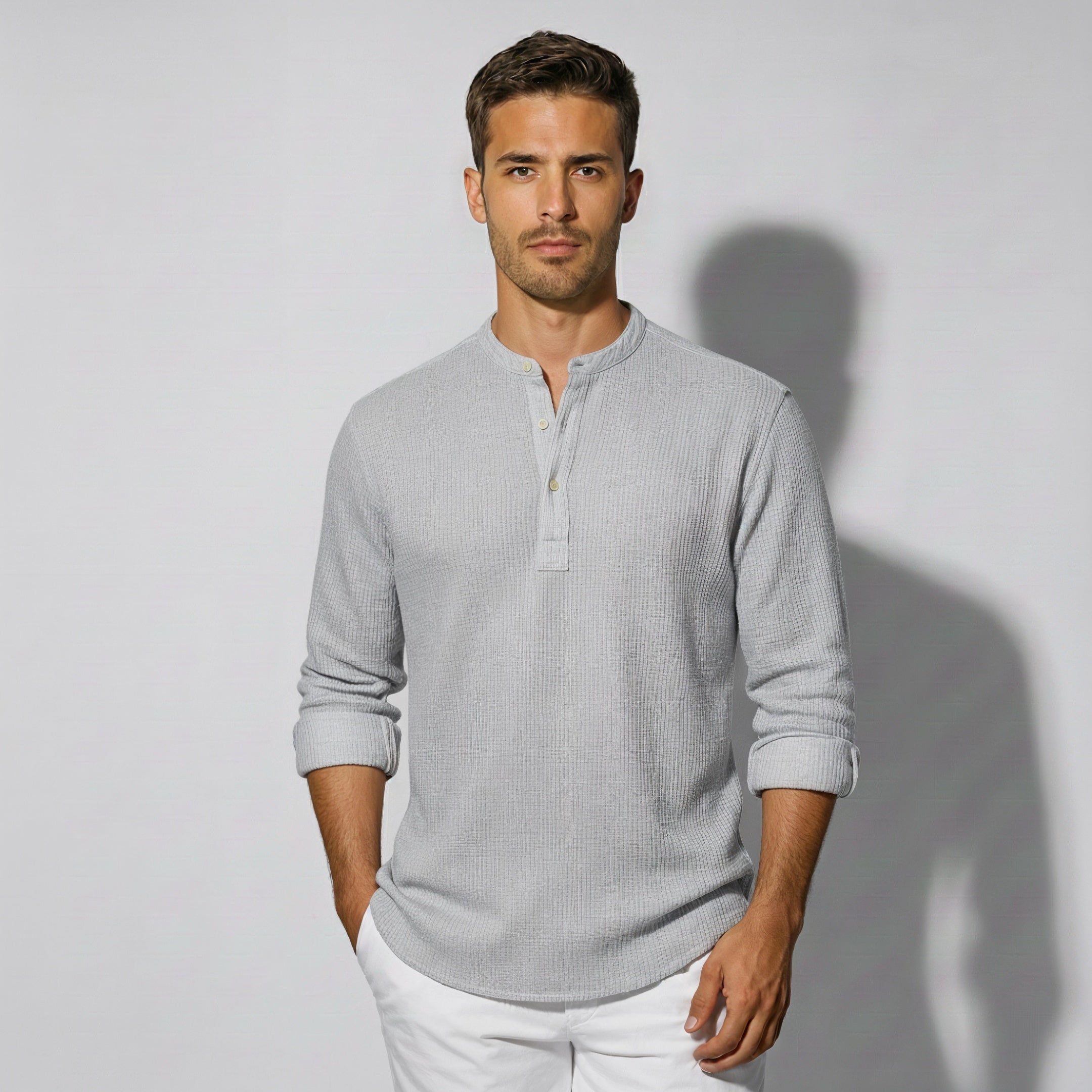 Men's Casual Classic Half-Button Shirt