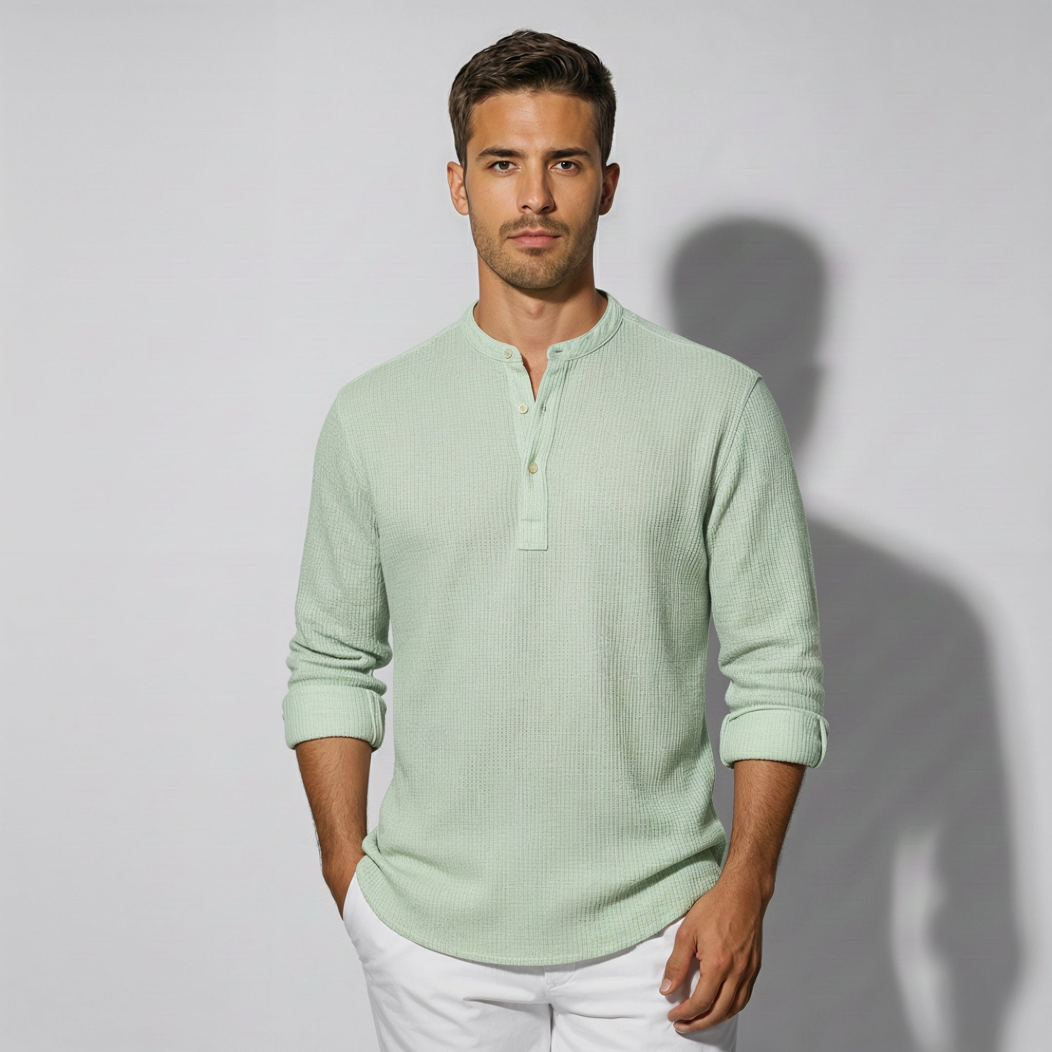 Men's Casual Classic Half-Button Shirt