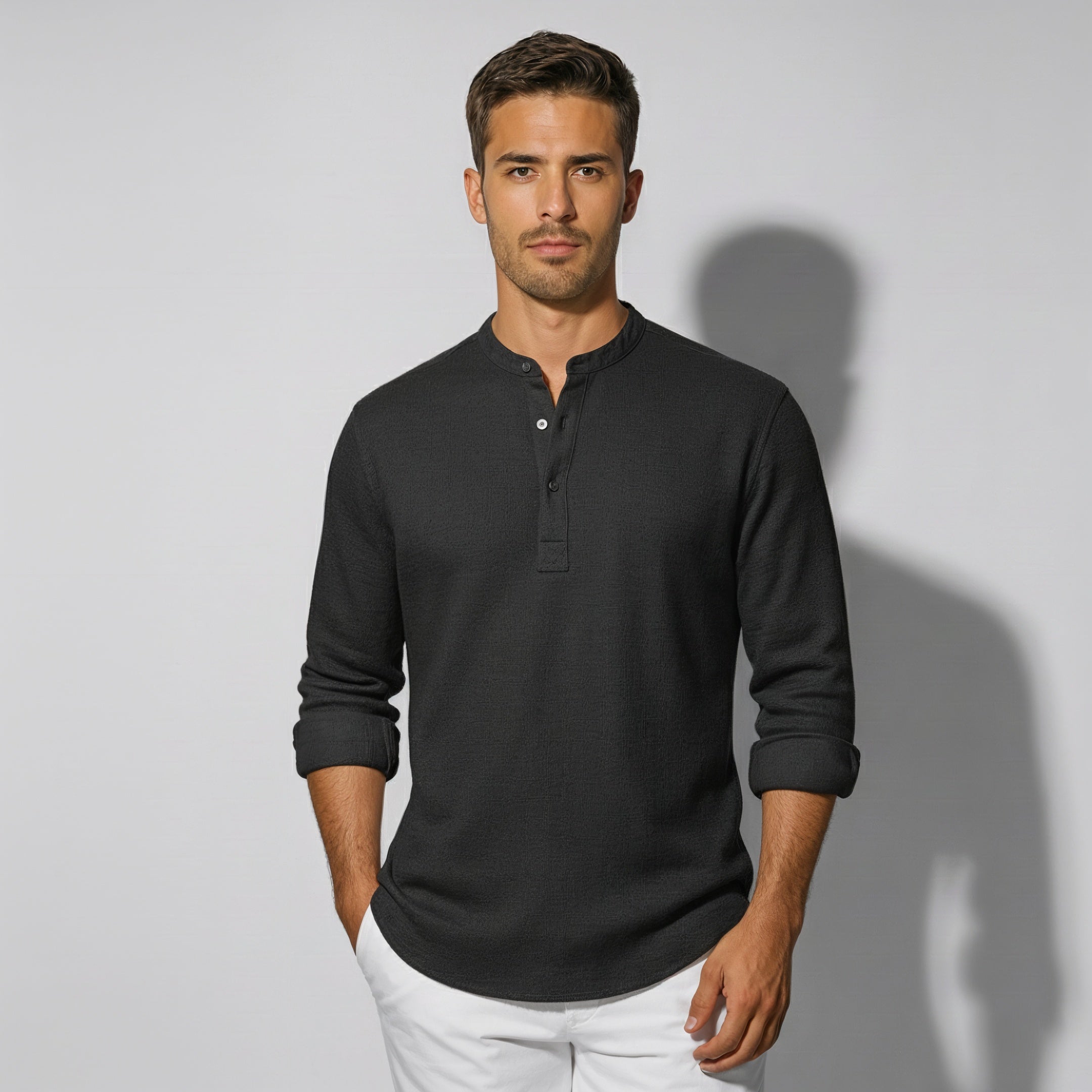 Men's Casual Classic Half-Button Shirt