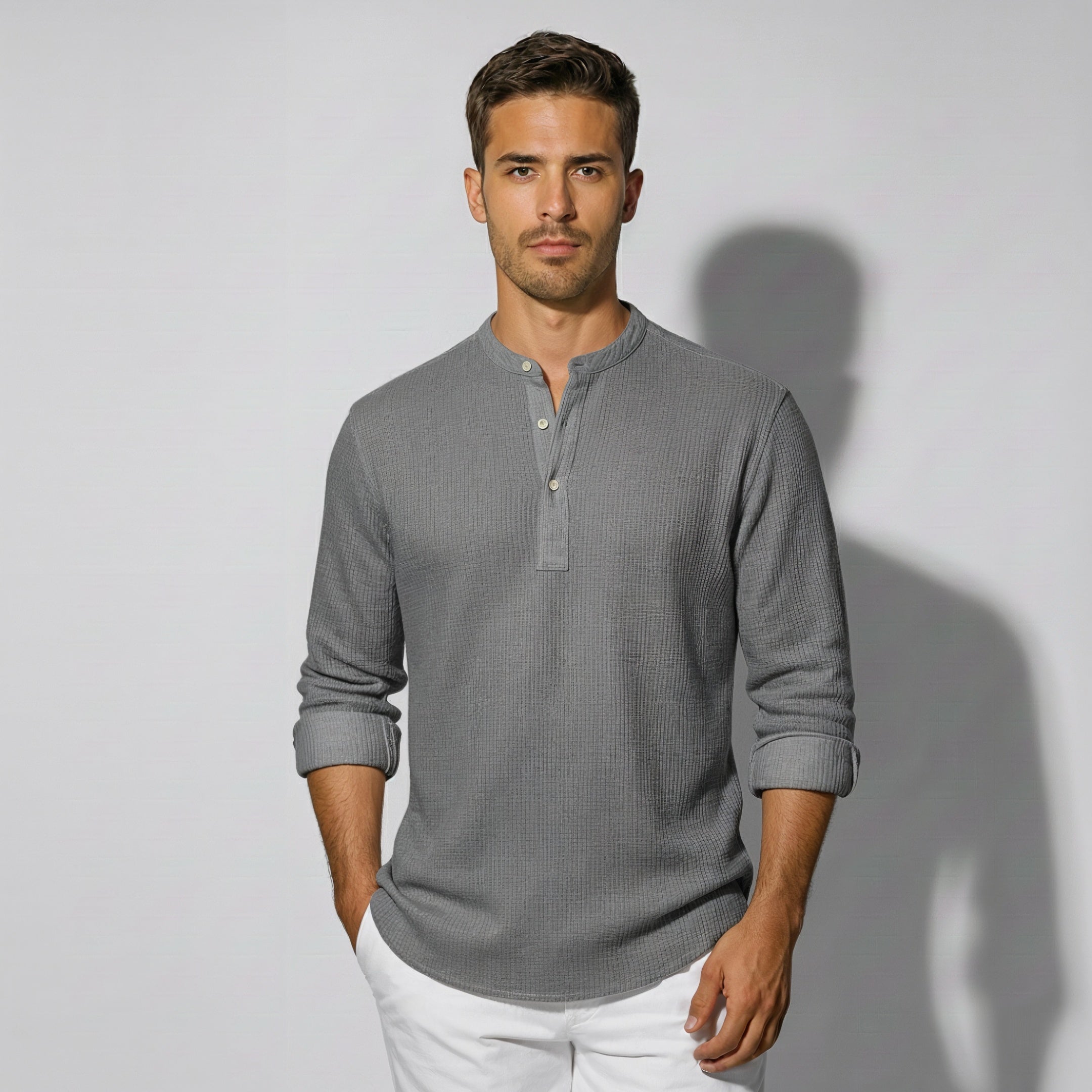 Men's Casual Classic Half-Button Shirt