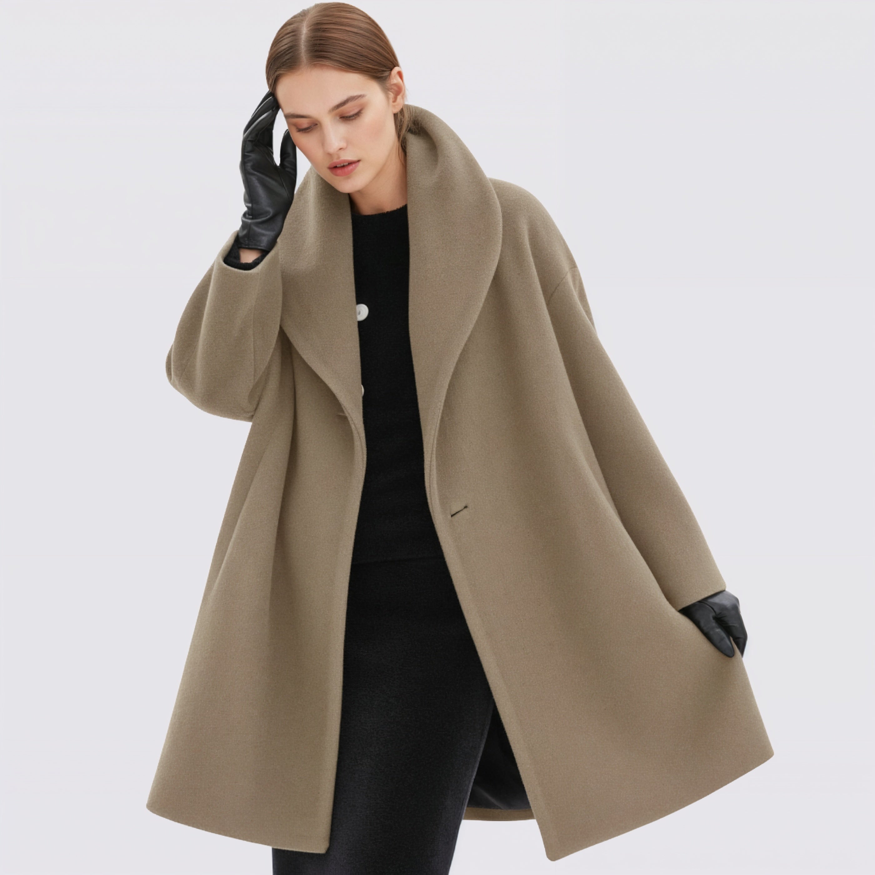 Women's Long Oversized Collar Winter Coat