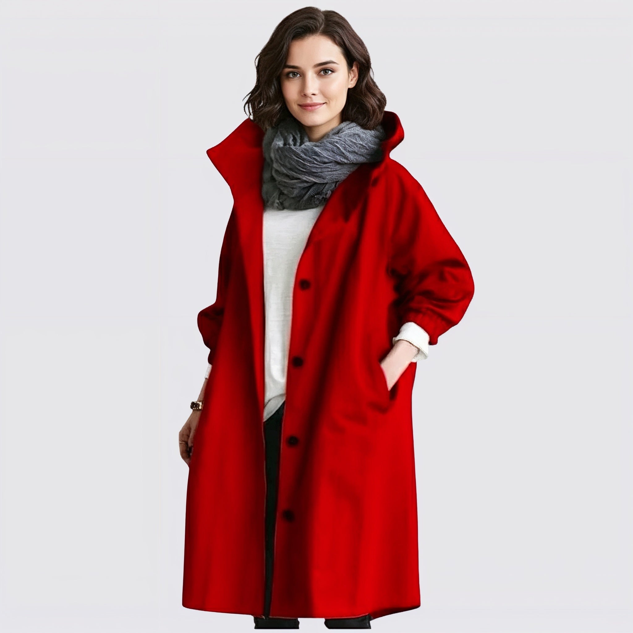Women's Lightweight Hooded Winter Trench Coat