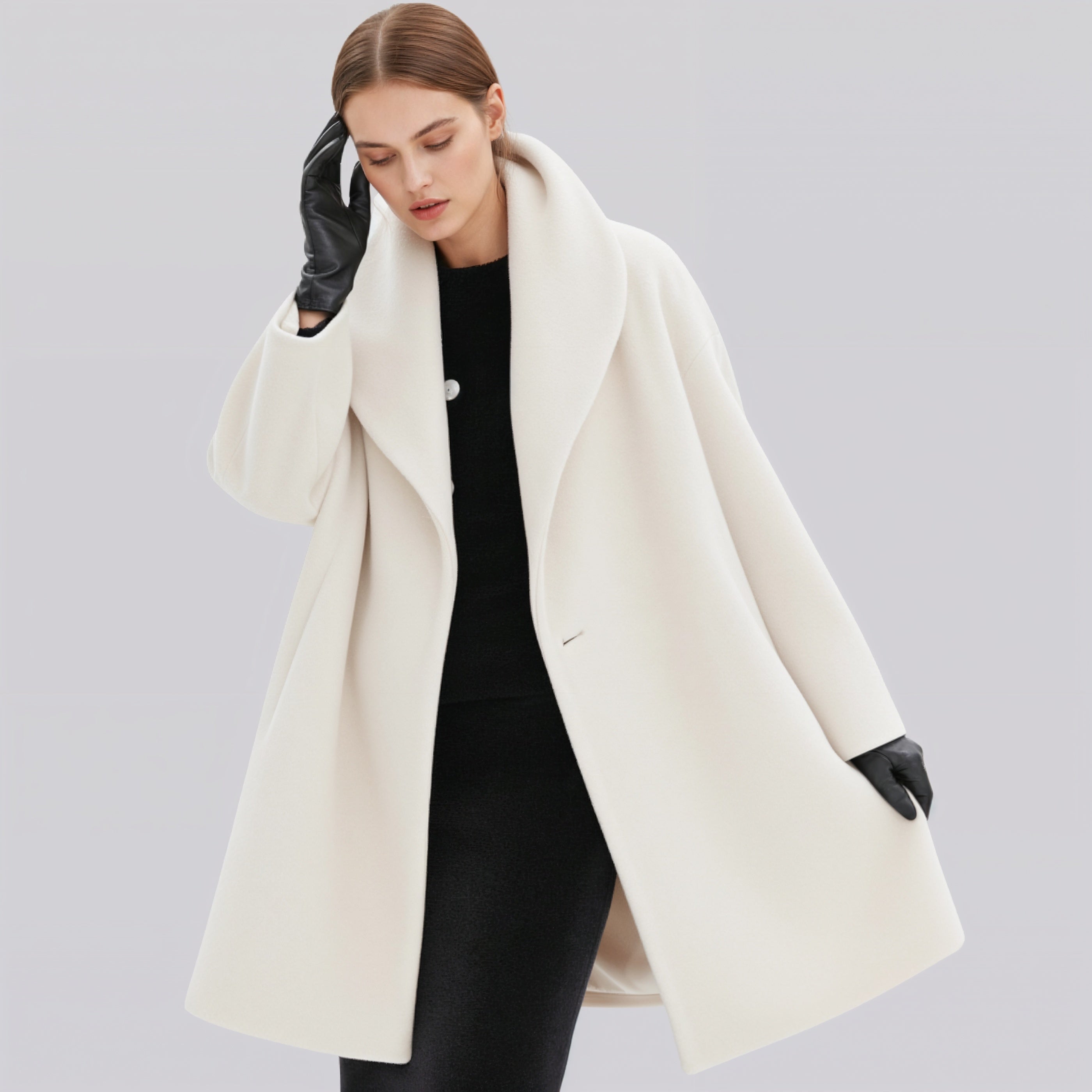 Women's Long Oversized Collar Winter Coat