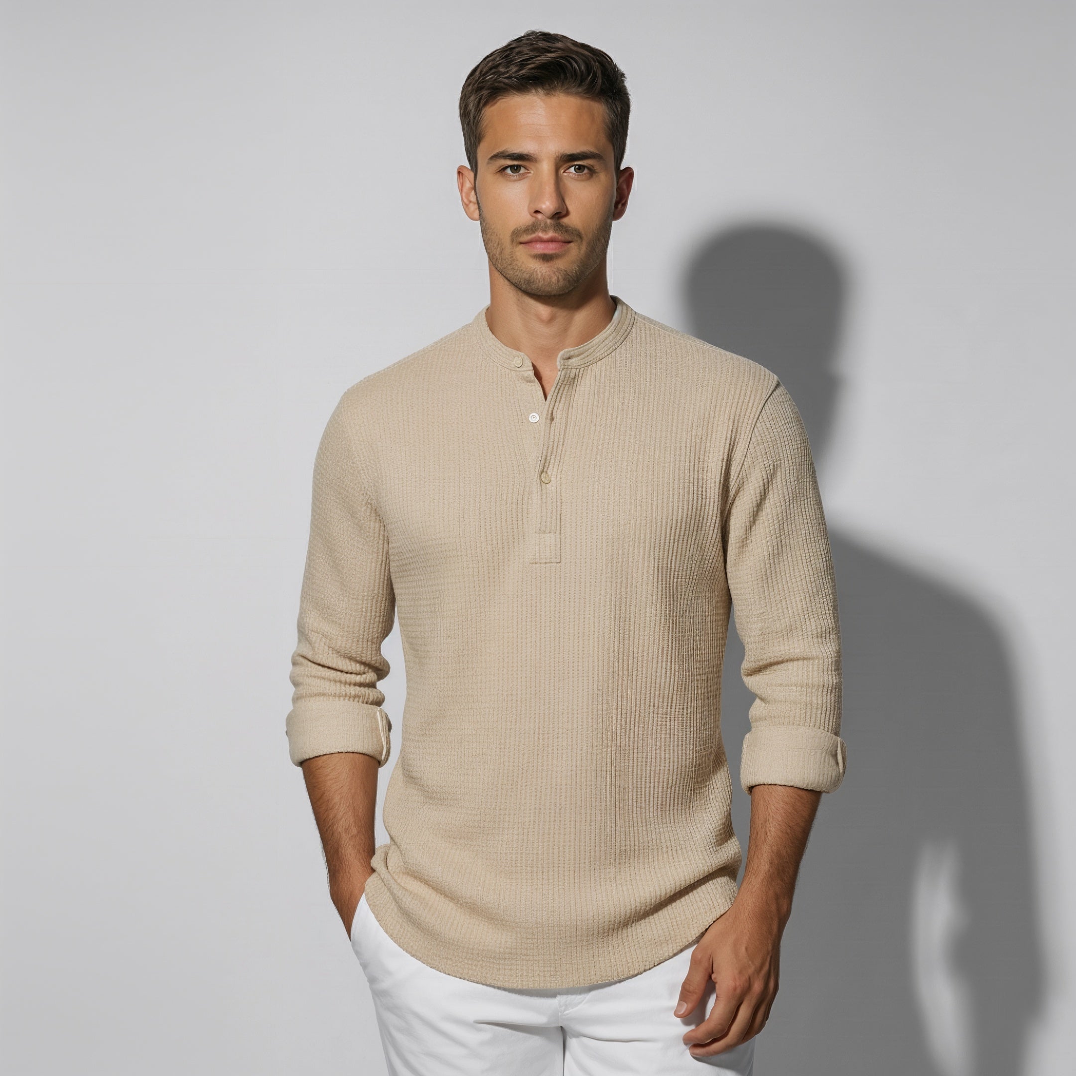 Men's Casual Classic Half-Button Shirt