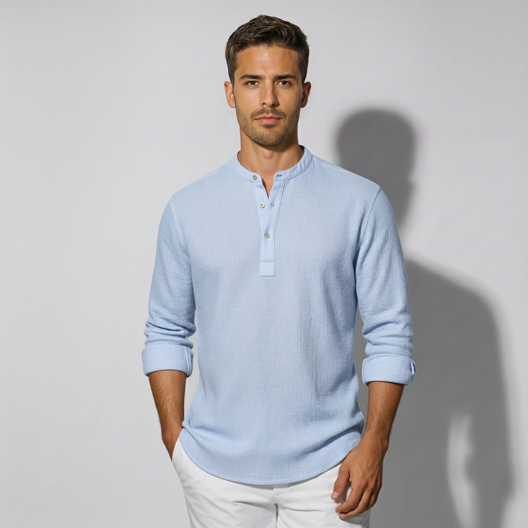 Men's Casual Classic Half-Button Shirt